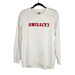 Aerie Chill Chilly oversized distressed trim Sweatshirt size XS